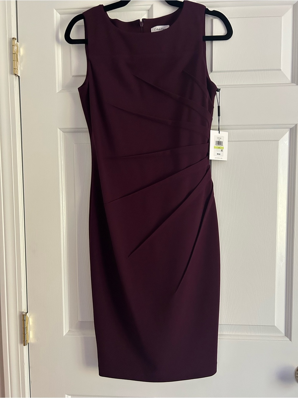 Calvin Klein Sleeveless Sheath Dress in Plum